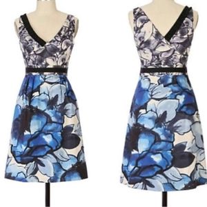 Anthropologie Moulinette Soeurs Indigo Garden Watercolor Dress 8
